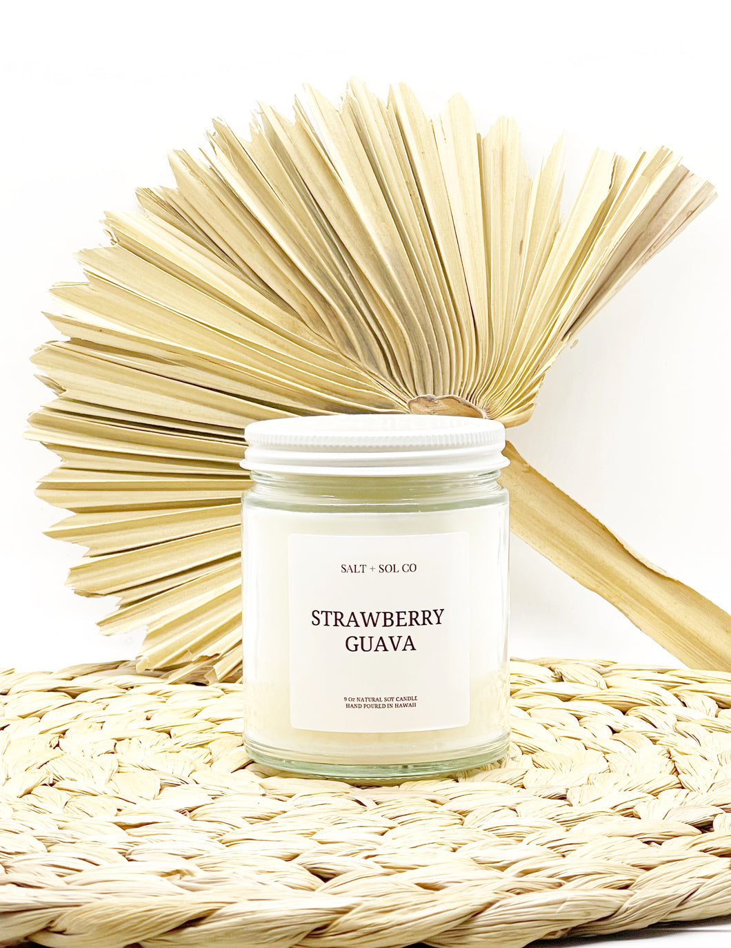 Shop Strawberry Guava Soy Wax Candle for sale at Salt Sol Co Hawaii candle company
