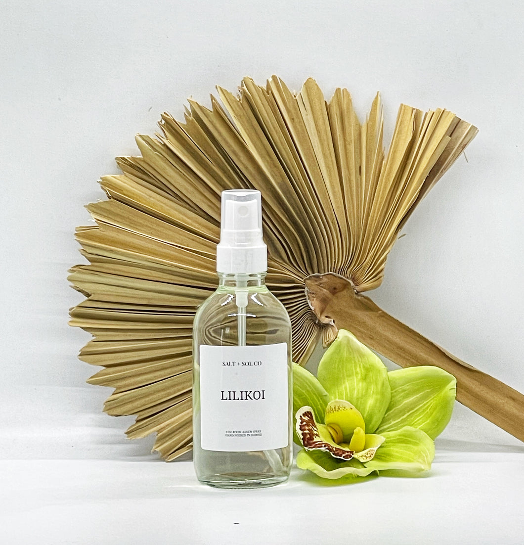 Luxury room linen spray made in Hawaii for sale at salt and SOL co business 