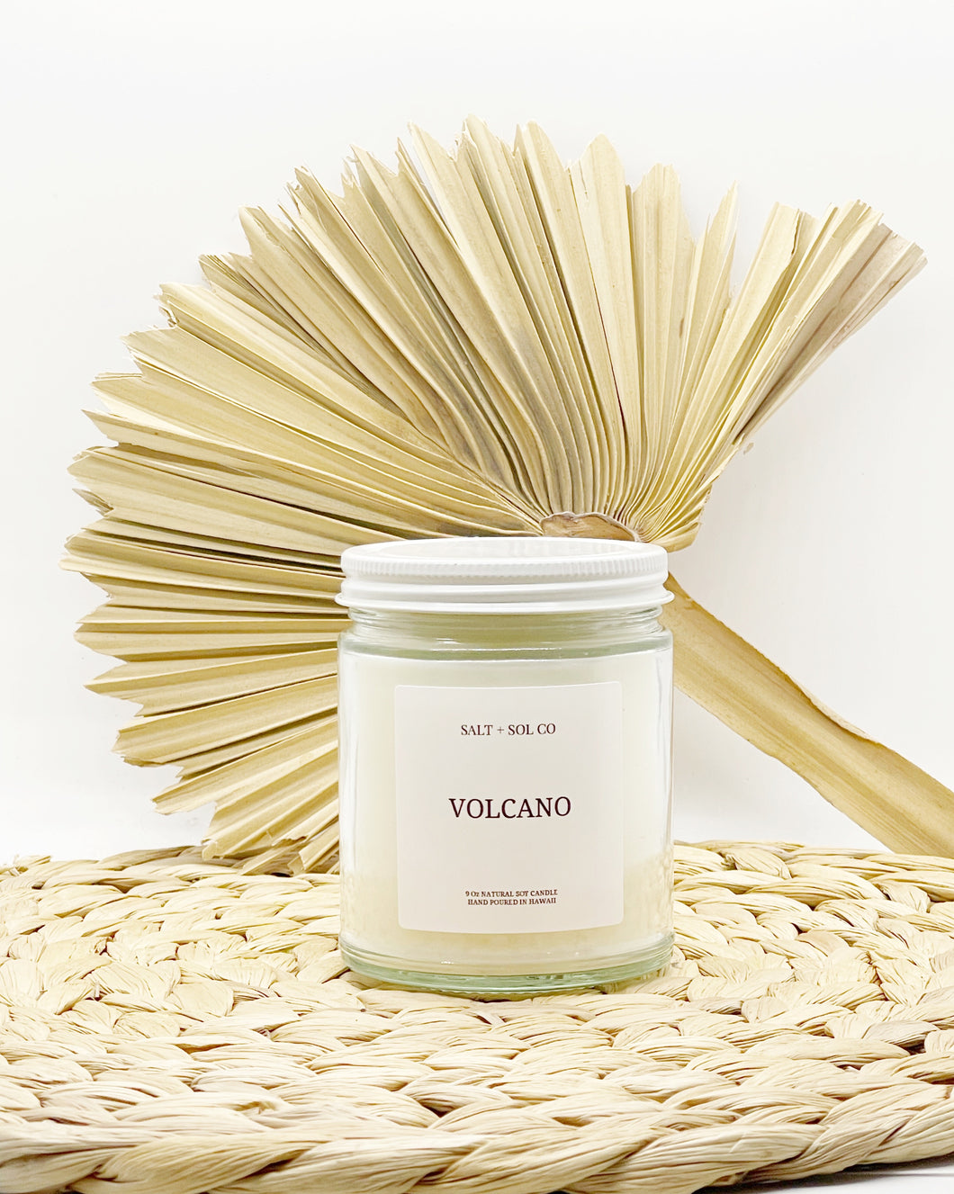Shop volcano soy wax candle at salt and SOL co candle business made in Hawaii 