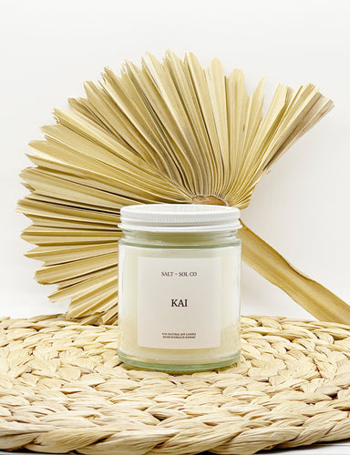 kai ocean scent soy wax candles for sale at salt and sol co Hawaii candle company