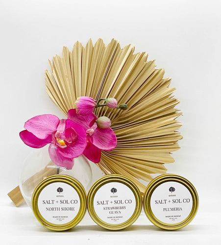 The best Hawaiian scented candles made in Hawaii at salt and SOL co business 