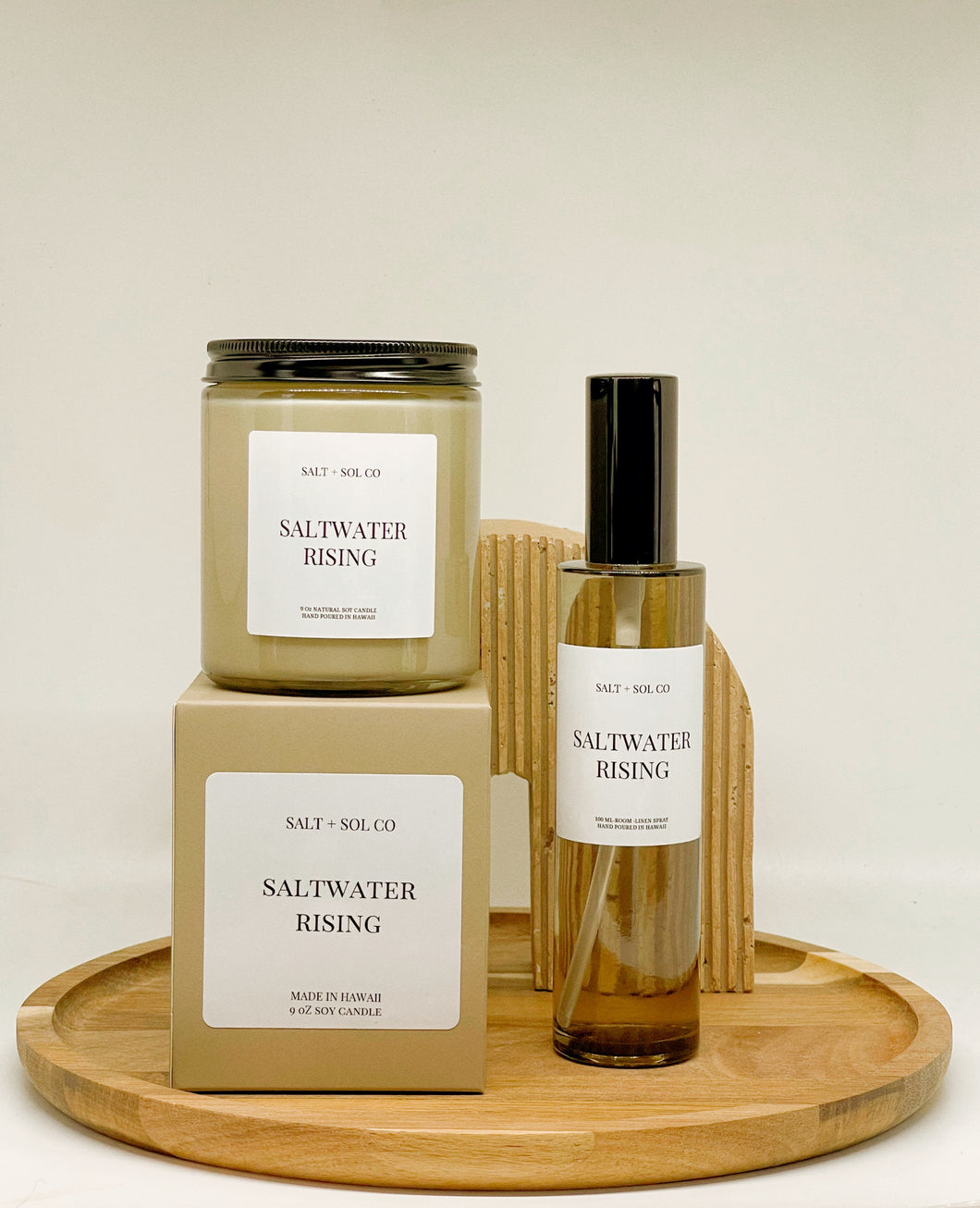 Saltwater Rising Candle & Luxury Room Spray