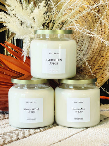 Fall Candles made in USA at salt and sol co candle company