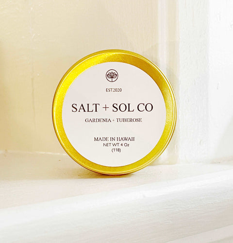 Gardenia Tuberose 4oz Candle for sale at Salt Sol Co.